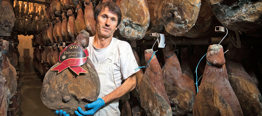 Vlade Prancic, ägare till Smjeli d.o.o. - som producerar världens bästa dalmatinsk prosciutto